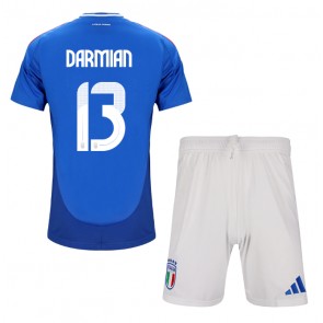 Itálie Matteo Darmian #13 Dětské Domácí dres komplet ME 2024 Krátký Rukáv (+ trenýrky)